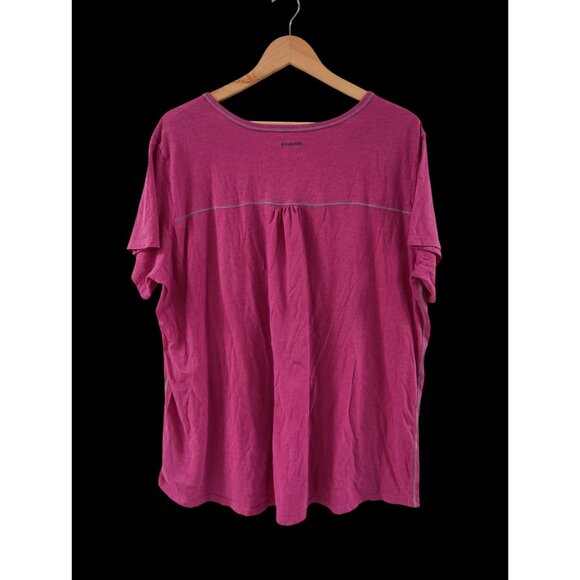 Columbia Womens Omni-Wick Activewear T-Shirt V-Neck Pink Size 3XL - Picture 2 of 6